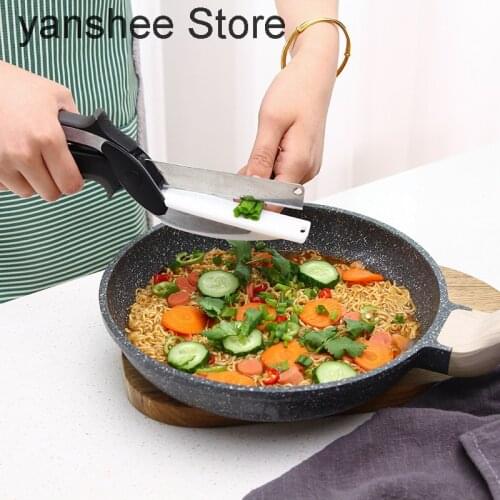 Vegetable scissors chopping board scissors spring scissors smart chopper auxiliary food vegetable scissors two in one kitchen