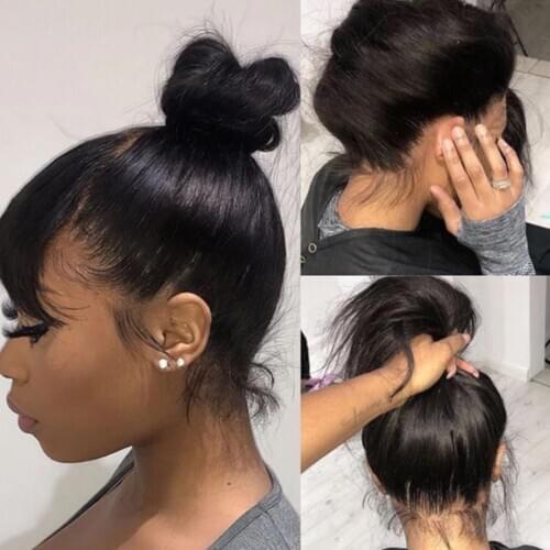 Hairmoda 360 Lace Frontal Wigs 4x4 Lace Closure Straight Wigs Brazilian Natural Hairline 13x4 Human Hair Wigs For Black Women