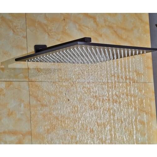 16-inch Bathroom Top Shower Head Oil Rubbed Rainfall Over-head Sprayer with Shower Arm