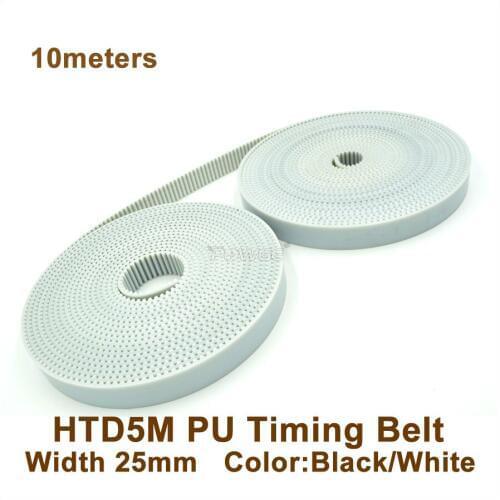 POWGE 10meters HTD5M 25 PU Open Belt 5M Timing Belt Width 25mm 5M 25 Polyurethane With Steel Core Belt 5M-25 High Quality