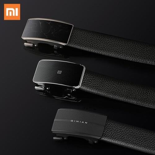 Xiaomi Qimian Nappa Top Layer Cowhide Leather Automatic Buckle Belts For Men Top Quality Genuine Luxury Male Strap Mens Belts