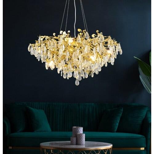 Nordic Luxury Led Chandelier For Home Decor Hanging Lamp Art Bedroom Hotel Crystal Chandelier Kitchen Interior Lighting Luster