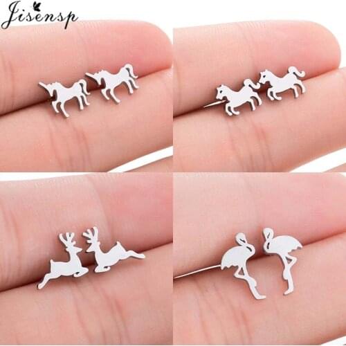 Jisensp Lovely Animal Horse Stud Earrings Fashion Jewelry for Women Beautiful Unicorn Earrings Everyday Jewelry Gift