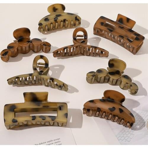 Vintage Claw Clip Women Hair Clip Elegant Leopard Geometry Hair Clips Hair Accessories Hair Claw Clip Girls Hair Clips for Hair