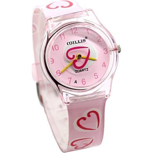 WILLIS Fashion ladies Quartz Watch Heart shaped Children Wrist waterproof Watch jelly watch women clock watches Relogio Feminino