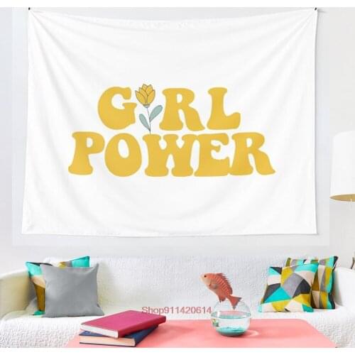 GIRL POWER tapestry Psychedelic Colorful Wall Hanging Tapestries Dorm Wall Art Yoga Mat