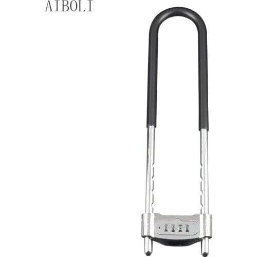 Glass Door Password U-shaped Lock 4 Digit Password Lock Sliding Door Lock Store Door Lock Bold and Long U-shaped Lock