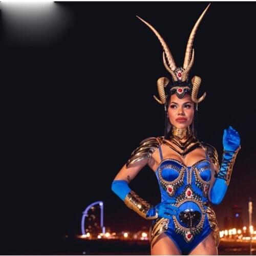 Sexy women stage show performance dance wears Party retro baroque egyptian style gogo ds costume