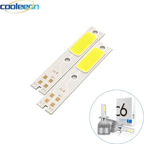 2pcs/lot H1 H3 H4 H7 COB LED for C6 Car Headlight Bulbs Chip H11 880 9005 9006 9012 COB Light Source Replace C6 Auto Headlamps