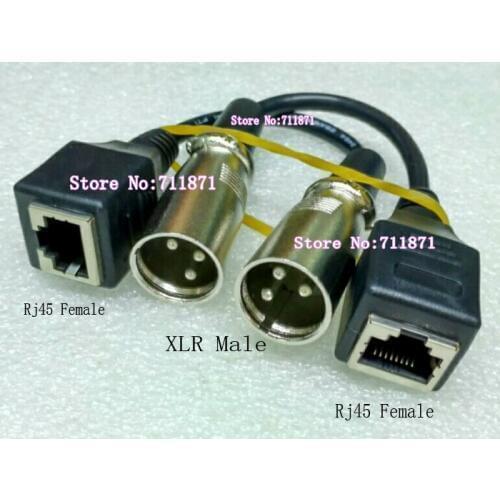 8P Rj45 XLR Male Extension cord Male to Male XLR network Cable extend lengthen XLR Cannon Male RJ45 Female extend XLR RJ45 M F