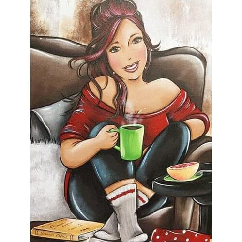 Cartoon fat lady Diamond Embroidery DIY Diamond Painting Cross Stitch kit Full square/round Drill home decor