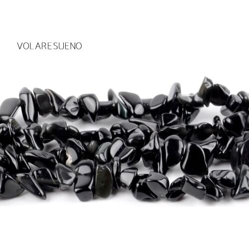 Irregular Black Agates Stone Freeform Chip Gravel Natural Loose Beads 16”Pick 3-5-8-12m Spacer Beads For Bracelet Jewelry Making