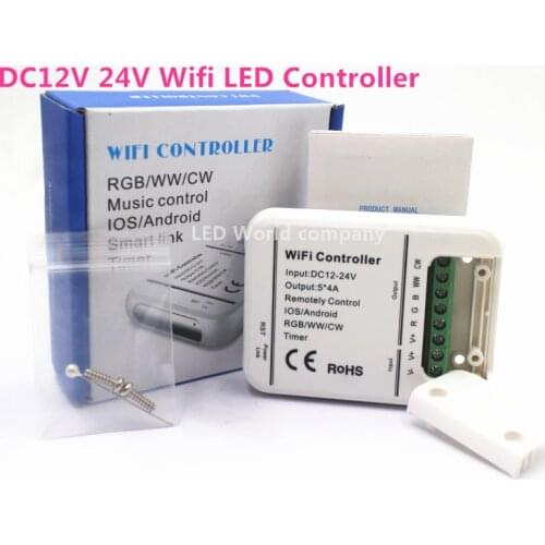 DC12V 24V 16Million colors Wifi 5channels RGB/WW/CW led controller smartphone control music and timer mode wifi led controller