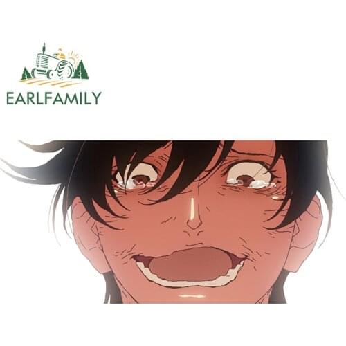 EARLFAMILY 13cm x 6.1cm for Kizumonogatari Vinyl Car Stickers Scratch-proof Window Trunk Decoration Waterproof Decal for Vehicle