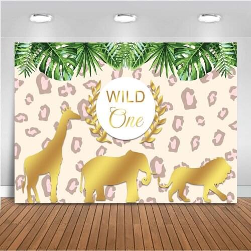 Wild One Newborn Children Backdrop for Photography Safari Jungle Theme Party Decoration Supplies Background for Photo Studio