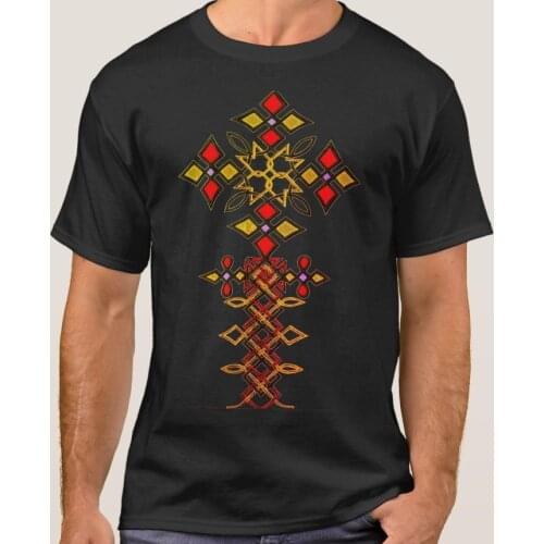 Traditional Ethiopian Cross Design T-Shirt. Summer Cotton Short Sleeve O-Neck Mens T Shirt New S-3XL