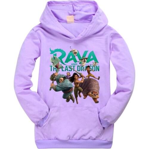 Girls Hoodies Raya and The Last Dragon Sweatshirt Autumn Children Clothes Hoodie Kids Cotton Tops Long Sleeve Pullover Outfits
