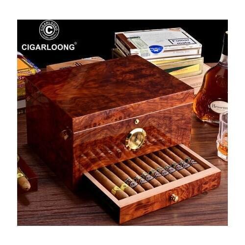 Humidor moisturizing double-layer partition storage cedar wood cigar case
