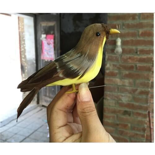 Small cute brown simulation bird model foam& furs bird model gift about 16cm 1156