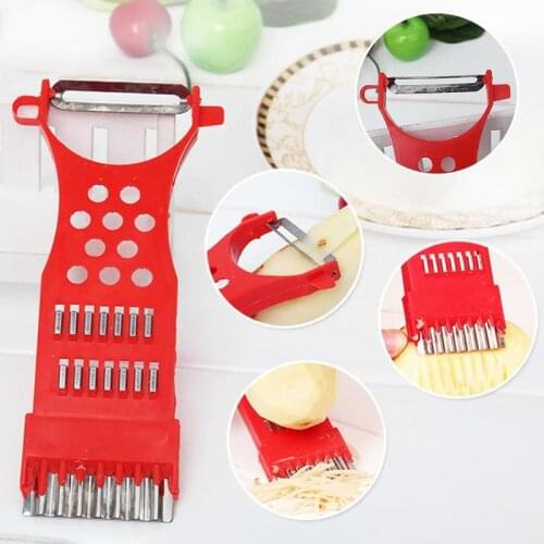 Multifunctional Plastic Peeler Fruit and Vegetable Grater Stainless Steel Blade Salad Maker French Fries Kitchen Gadgets