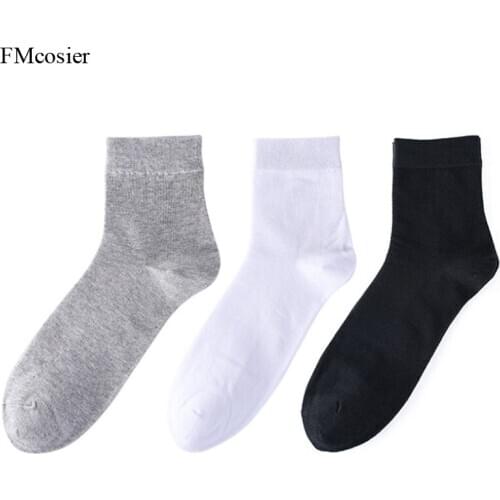 Mens Cotton Business Dress Crew Socks Autumn Winter Soks Socs Sox 6 Pairs calcetines pack Black White Gray socken 45 46 48 50