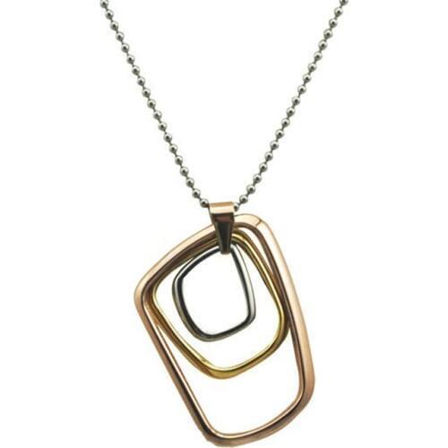 New 2018 Unisex Bead Chain Pendant Necklaces Rose Gold Silver color And Gold 3 Colors Unique Geometric Pendant Necklace