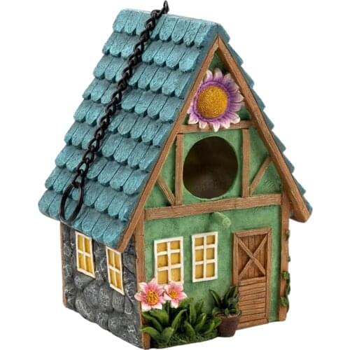 Hand-Painted ing Colourful Birdhouse Country Bird House for Small Birds