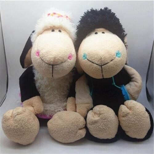 Lamb black braid doll lovers sheep plush toys children holiday gifts