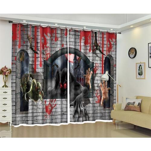 Custom 3d curtains of the Monster pattern blackout curtains for living room modern curtains window decora kitchen cafe curtains
