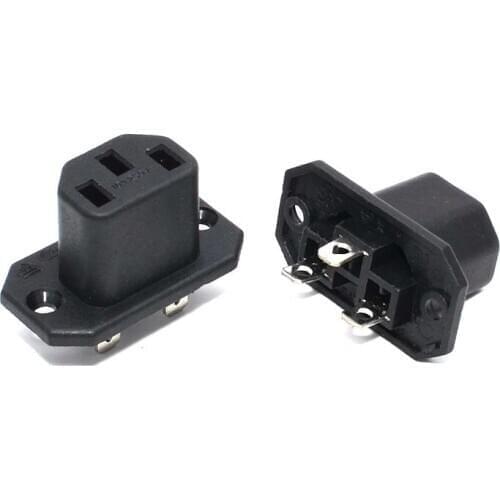 IEC 60320 C13 Power Socket outlet Side Flange and Screw on Mounting solder terminal