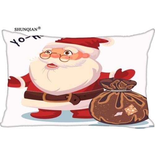 Custom Christmas Santa Claus Pillowcase 45x35cm(One Side) Rectangle Zipper Print Throw Pillowcase Cover Home Decorative
