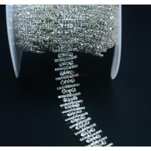 Step shape 2*40cm Rhinestone beaded clothing accessories collar flower handmade beading lace trim patches for clothes