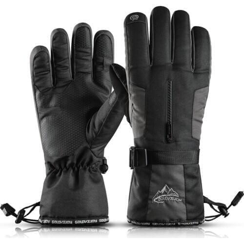 Thermal Ski Gloves Men Women Winter Fleece Waterproof Warm Snowboard Snow Gloves 3 Finger Touch Screen For Skiing Riding Outdoor