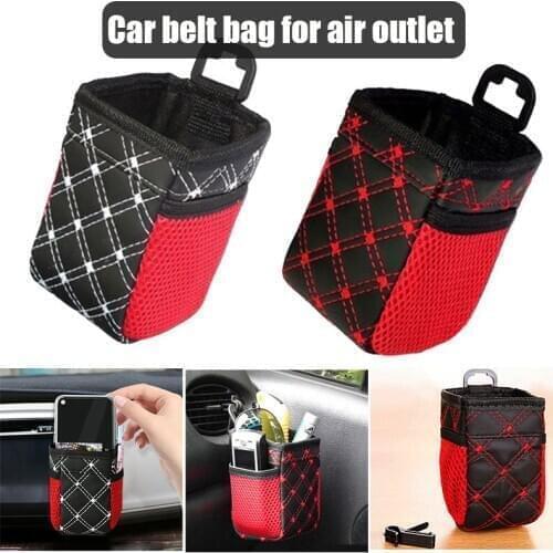 Spot Car Pouch Bag Mesh Holder Pocket Air Vent Mobile Phone Debris Storage Organizer Bag M8617
