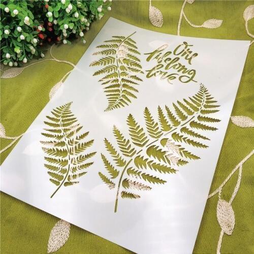 21*29.5 Floating leaves scrapbook stencils spray plastic mold shield DIY cake hollow Embellishment printing lace ruler Easter