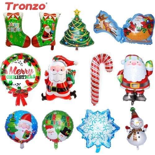 Tronzo Christmas Balloons Santa Claus/Snowman Foil Balloon Latex Balloon Party Xmas Gift For Kids Christmas Decorations For Home
