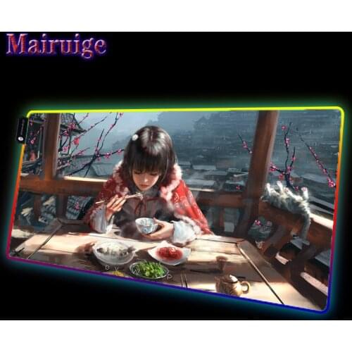 Japanese cartoon game table mat, mouse pad, large RGB mouse pad, environmentally friendly, waterproof, non-slip and durable