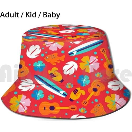 Ohana Means Family Sun Hat 1914 Bucket Hat Ohana Hawaii Family Surf Ukulele