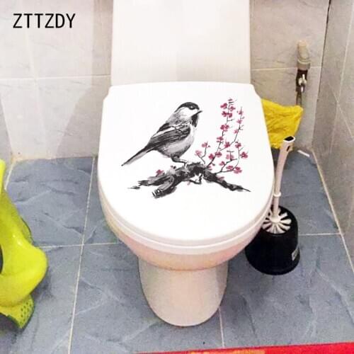 ZTTZDY 25.9×20.1CM Classic Flower And Bird Illustration Living Room Wall Stickers Art Toilet WC Decor T2-1099