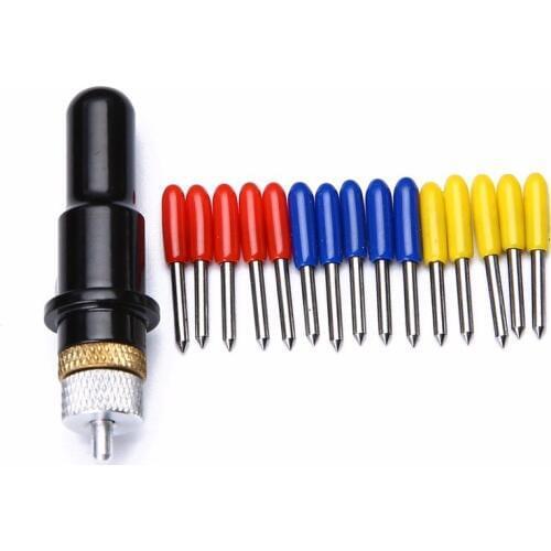 15pcs 30/45/60 Degree Blades + Holder Tungsten Vinyl Cutter Steel Blade Holder For Roland