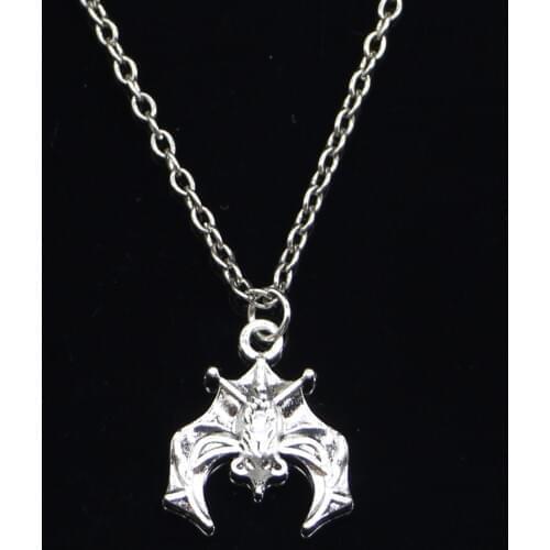 20pcs Fashion Necklace 20x17mm upside down bat vampire dracula Pendants Short Long Women Men Colar Gift Jewelry Choker