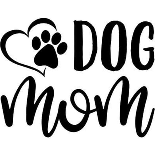 5" Wide Dog Mom Paw Heart Funny Vinyl Decal Sticker Car Stickers Window