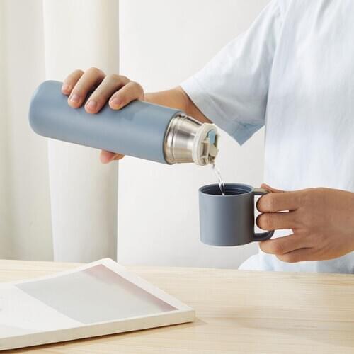 500ml Portable Water Bottle Stainless Steel Vacuum Insulation Cup Thermal Bottle Tea Water Drinking Cup Drinkware with Lid