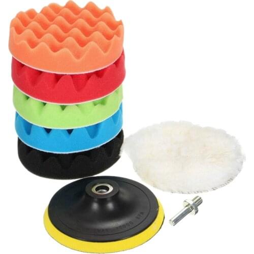 8Pcs/Set Car Sponge Polishing Pad Set 5 Inch Buffing Waxing Pad For Boat Car Polisher Buffer Drill Wheel Polisher Tools