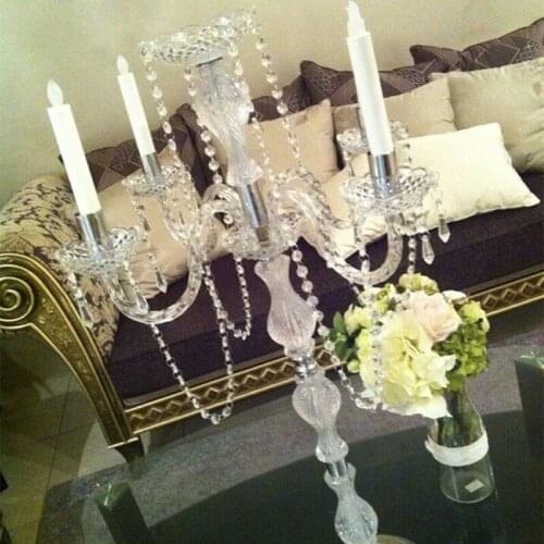 90cm Tall Table Centerpiece Acrylic Crystal Wedding Candelabra candle holder Wedding Supply