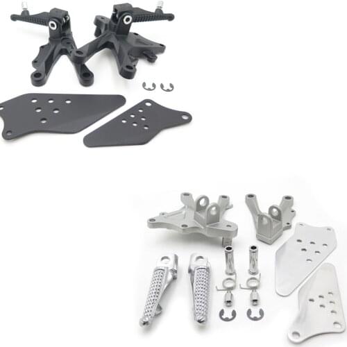 Aftermarket Free Shopping Front Rider Foot Rest Pegs Brackets For 2006-2010 Kawasaki ZX-10R Silver