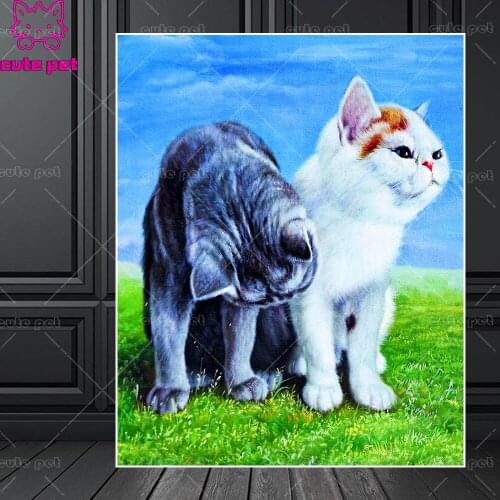 Картины котов по номерам Cute pet China At AliExpress