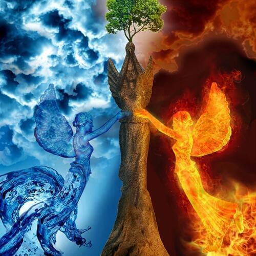 Home Decor 5D DIY Diamond Painting Ice Fire Angel Cross Stitch Diamond Mosaic Diamond Embroidery Needlework Rhinestone Gift