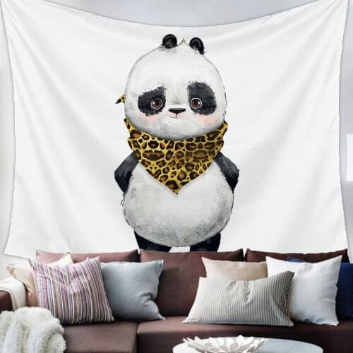 Farm Panda Watercolor Cute Scarf Tapestry Bedroom Home Decoration Wall Blanket Tapestry Bedroom Wall Hanging Yoga Mat