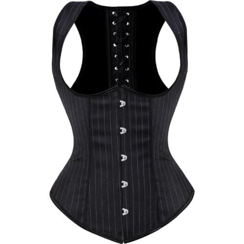 Corset and Bustier Vest Top Underbust Corset Straps Waist Cincher Sexy Corselet for Women Party Striped Clothing Costume 6XL